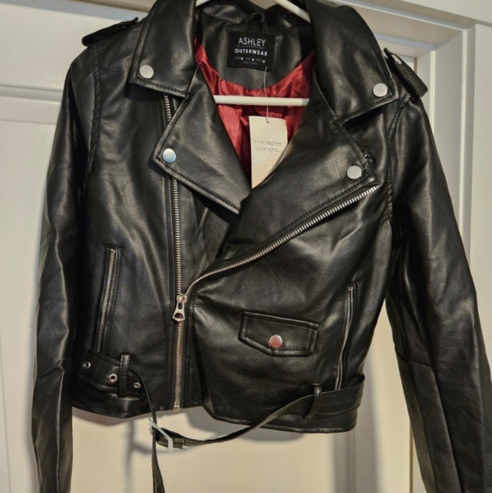 Ashley black moto jacket
